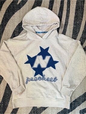 AELFRIC EDEN Stellaris Embroidered Oversized Hoodie Grey Size Medium